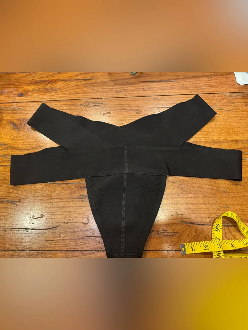 Skims 2X Knit Beachwear Bandeau Top and 3X Stappy Bottom in Onyx